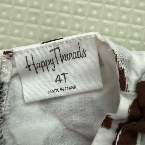 Happy Threads|Baby girl/toddler Brown and White Cow Print Dress or tunic top•4T - Picture 4 of 4